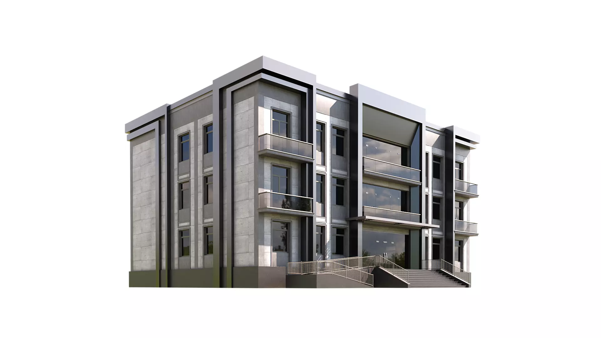 Multi Story Apartment Free low-poly 3D model_0