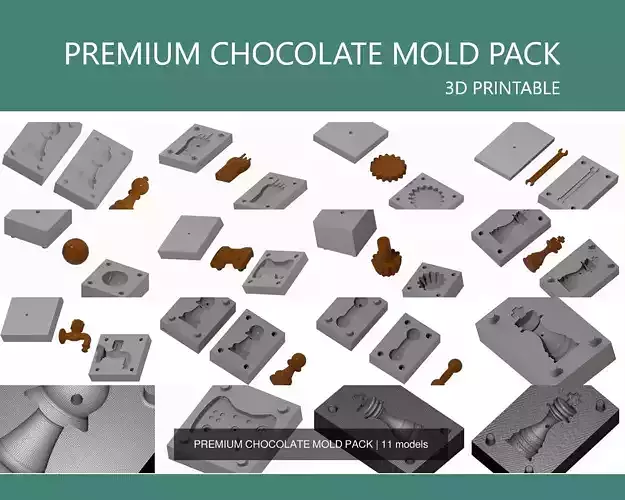 PREMIUM CHOCOLATE MOLD PACK 3D Model Collection