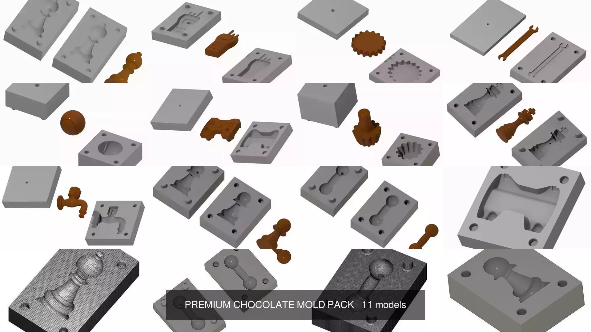 PREMIUM CHOCOLATE MOLD PACK 3D Model Collection_1