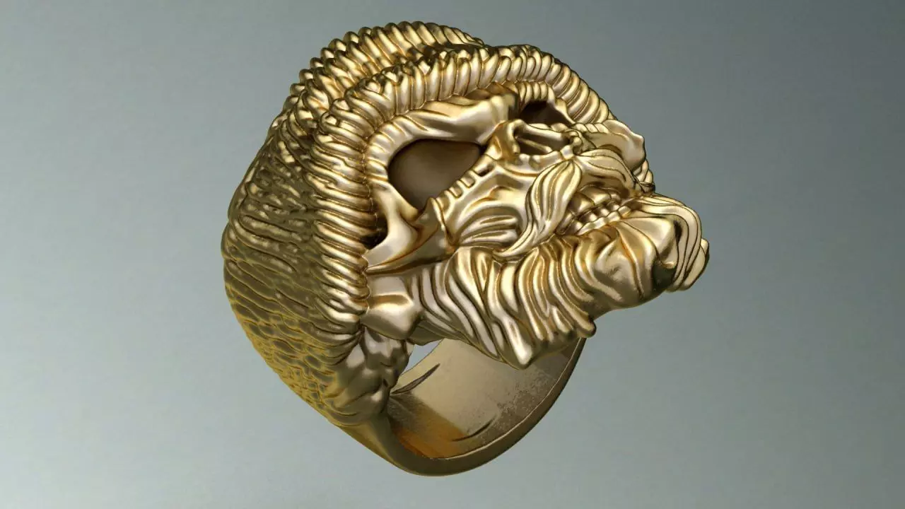 Skull ring 3D print model_1