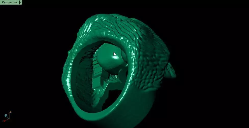 Skull ring 3D print model_3