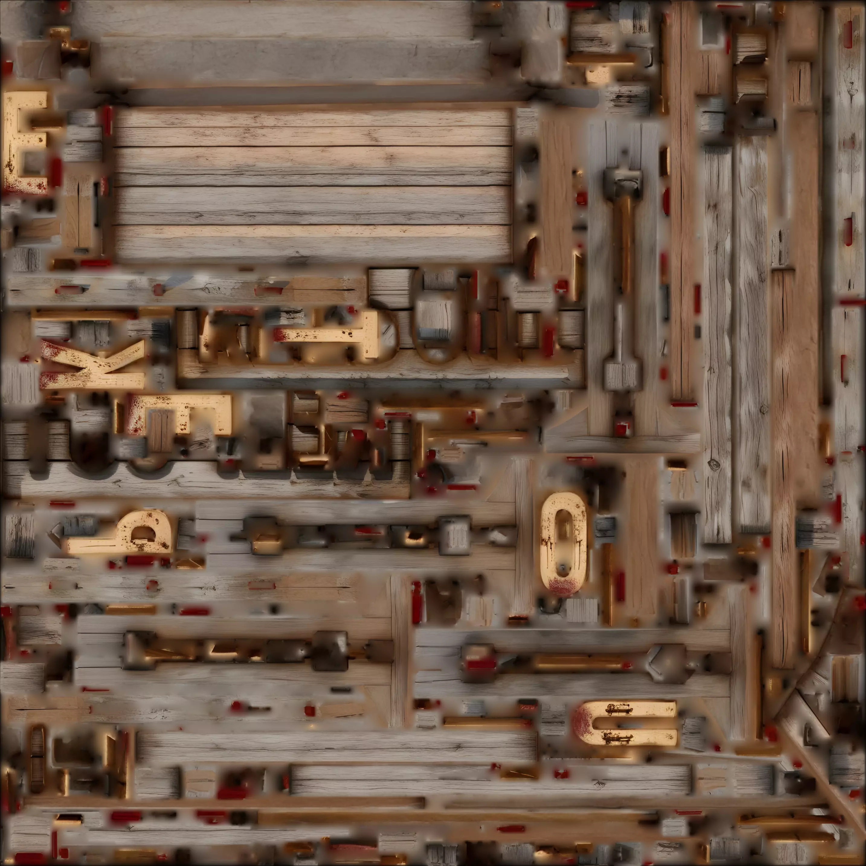 Keep Out Wooden Barricade 3D Model Post Apocalyptic Prop Low-poly 3D model_1