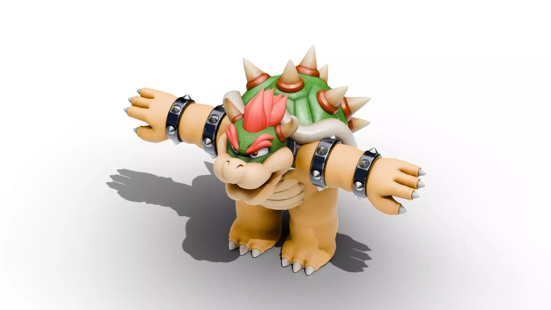 Bowser - Mario Low-poly 3D model_6