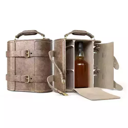 Leather Whiskey Carrier Set