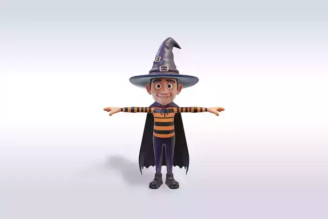  Witch man Halloween Character 3D Model