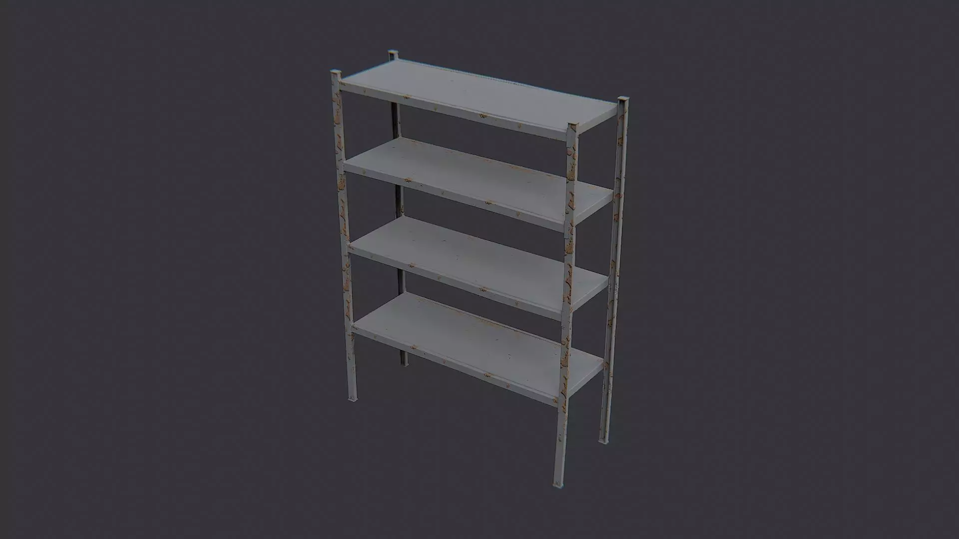 Garage Metal Shelving Unit 4-Tier Rack Low-poly 3D model_1