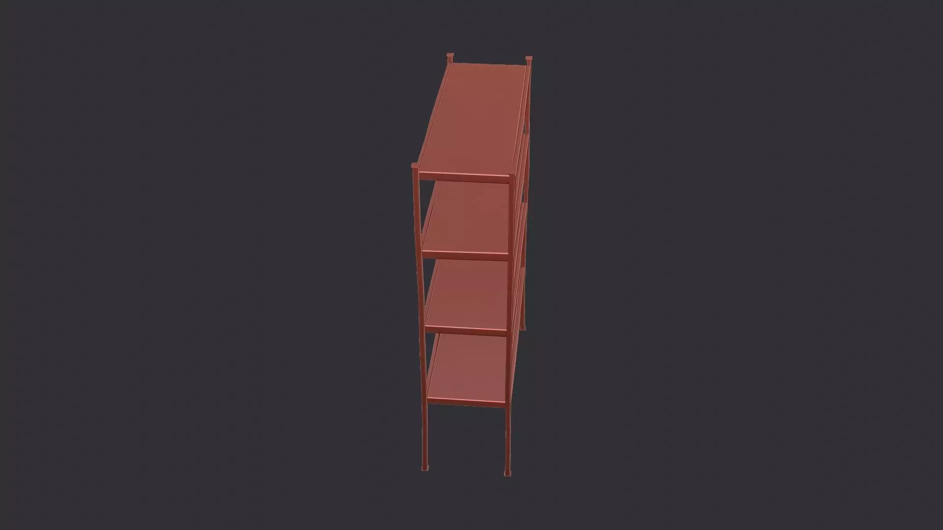 Garage Metal Shelving Unit 4-Tier Rack Low-poly 3D model_6