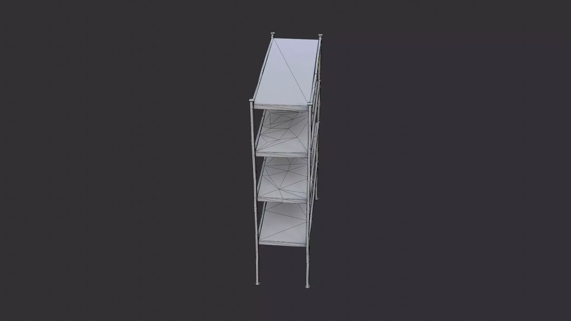 Garage Metal Shelving Unit 4-Tier Rack Low-poly 3D model_7