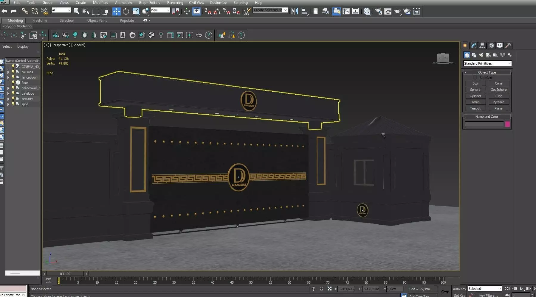 Main Site Entrance Gate Door 2 3D model_12