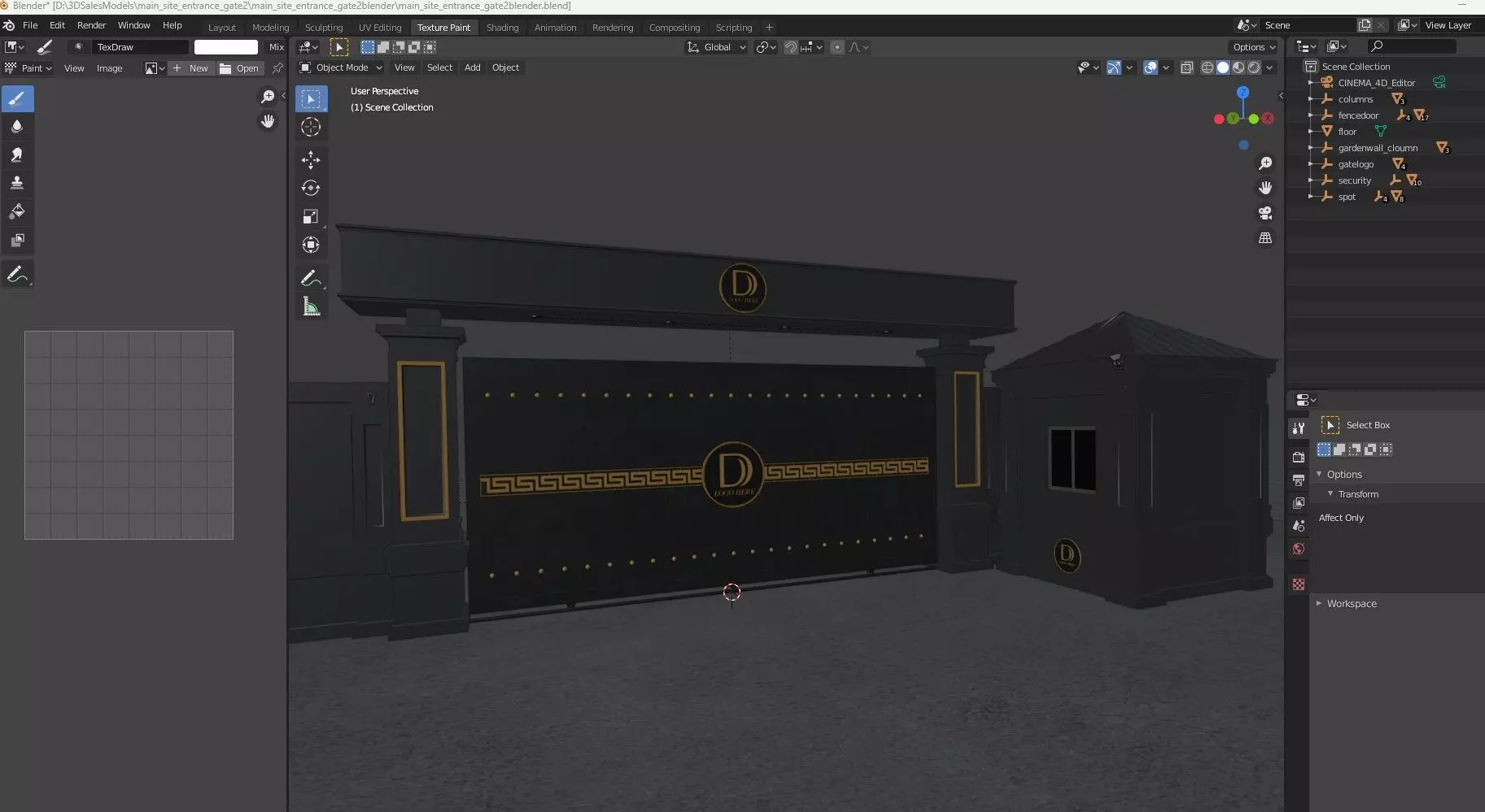 Main Site Entrance Gate Door 2 3D model_10