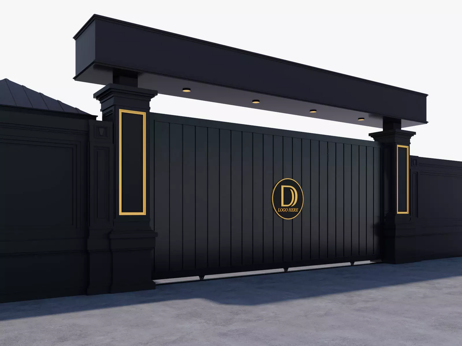 Main Site Entrance Gate Door 2 3D model_4