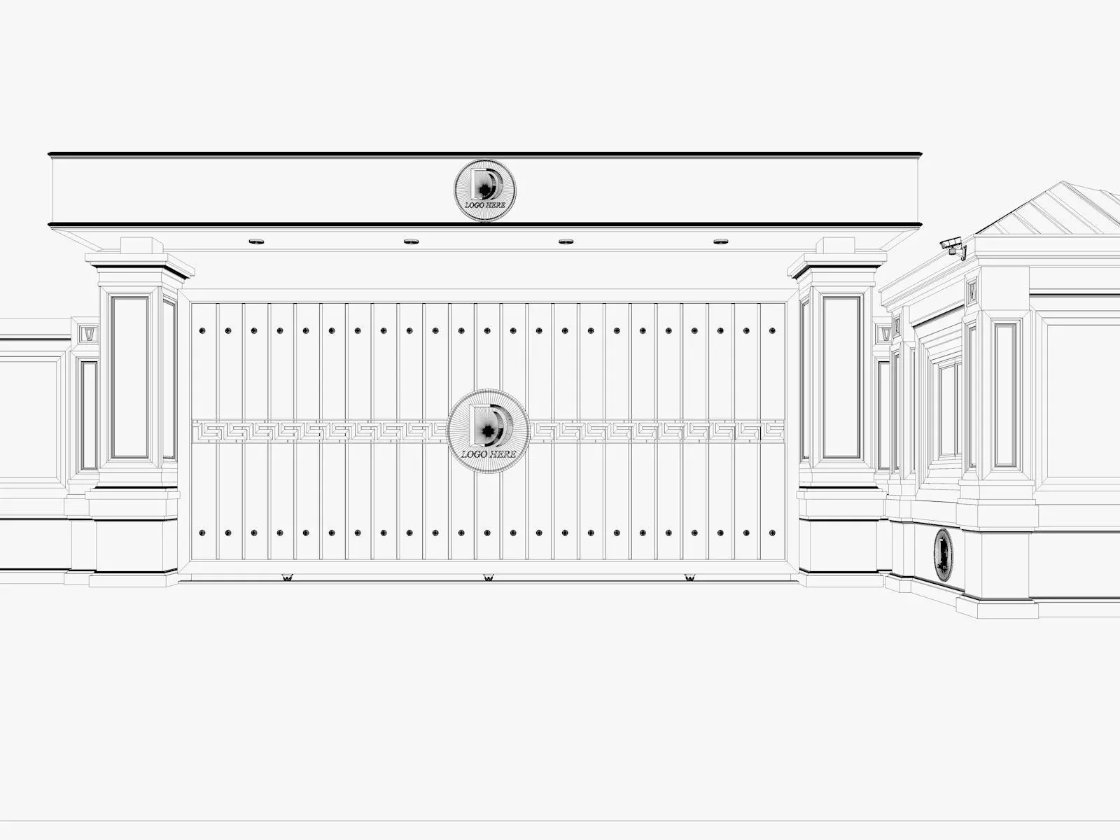 Main Site Entrance Gate Door 2 3D model_7