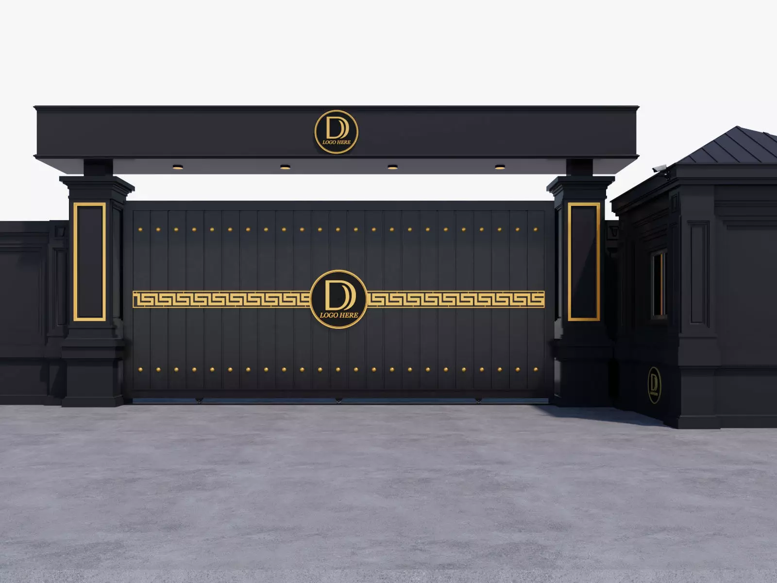 Main Site Entrance Gate Door 2 3D model_2