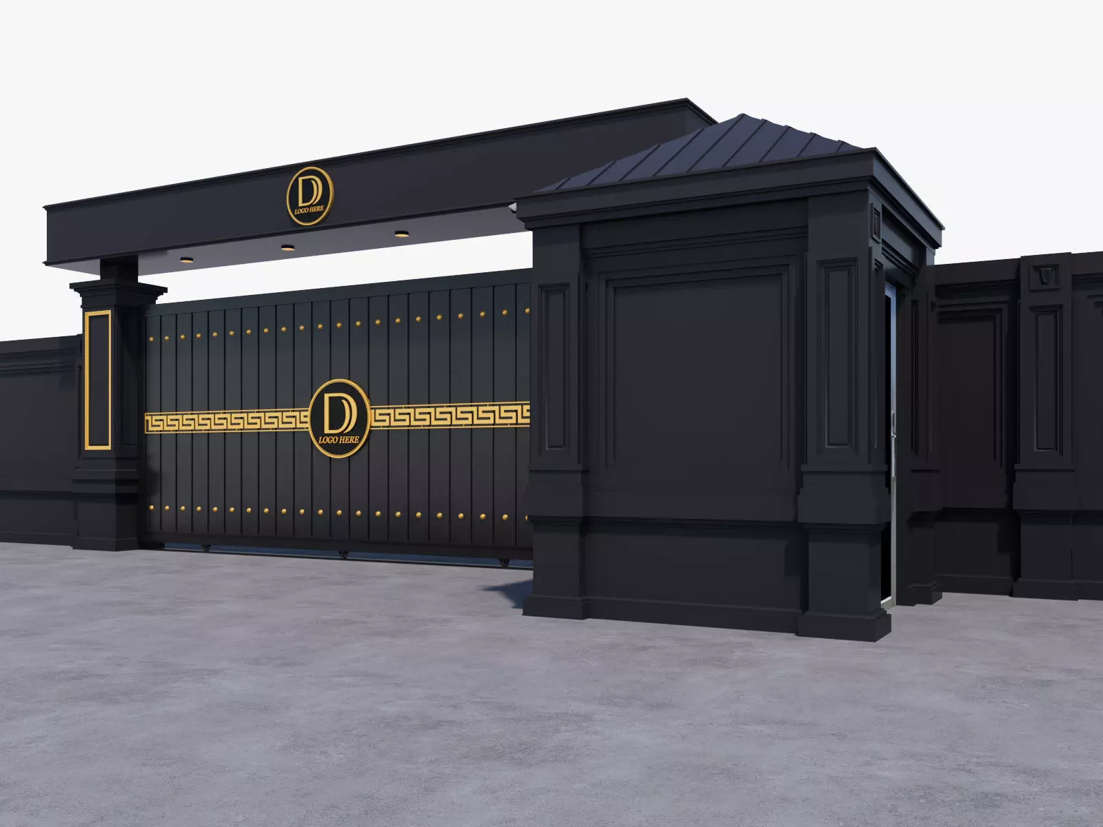 Main Site Entrance Gate Door 2 3D model_1