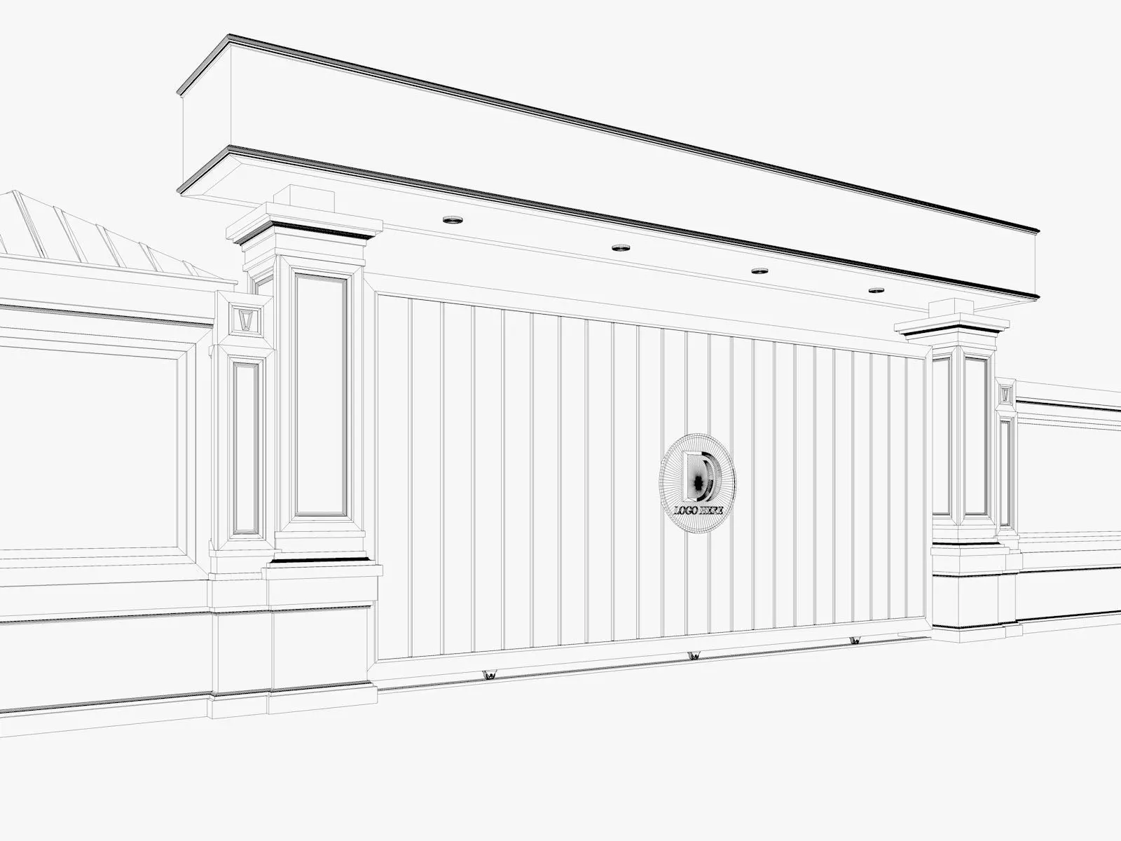Main Site Entrance Gate Door 2 3D model_9
