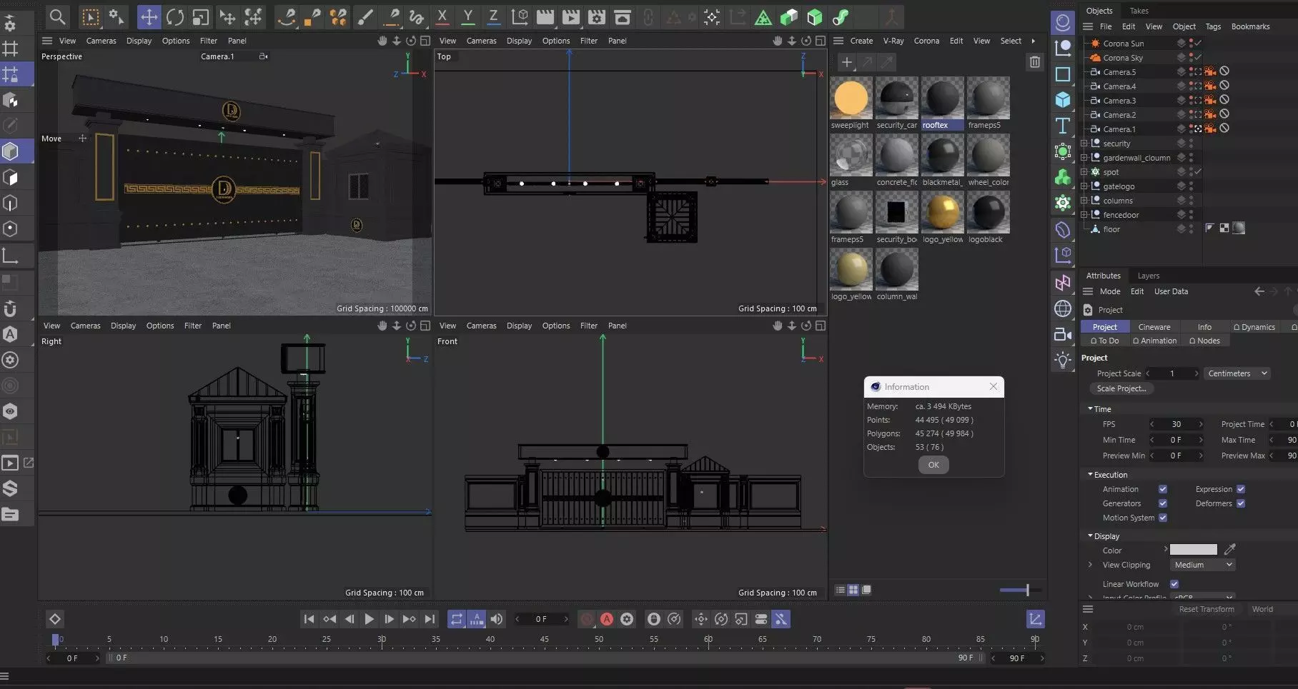 Main Site Entrance Gate Door 2 3D model_11