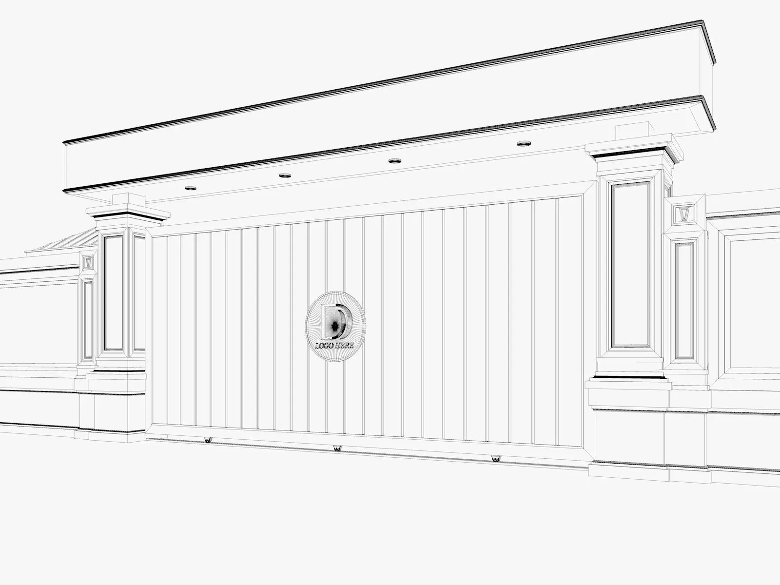 Main Site Entrance Gate Door 2 3D model_8