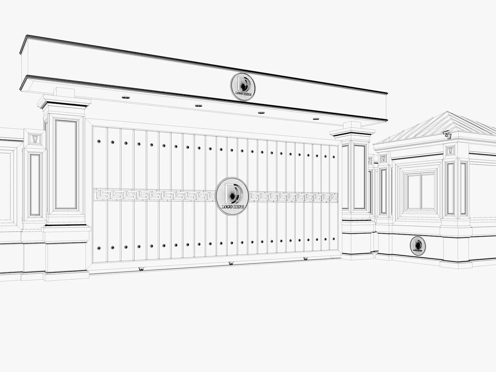 Main Site Entrance Gate Door 2 3D model_5