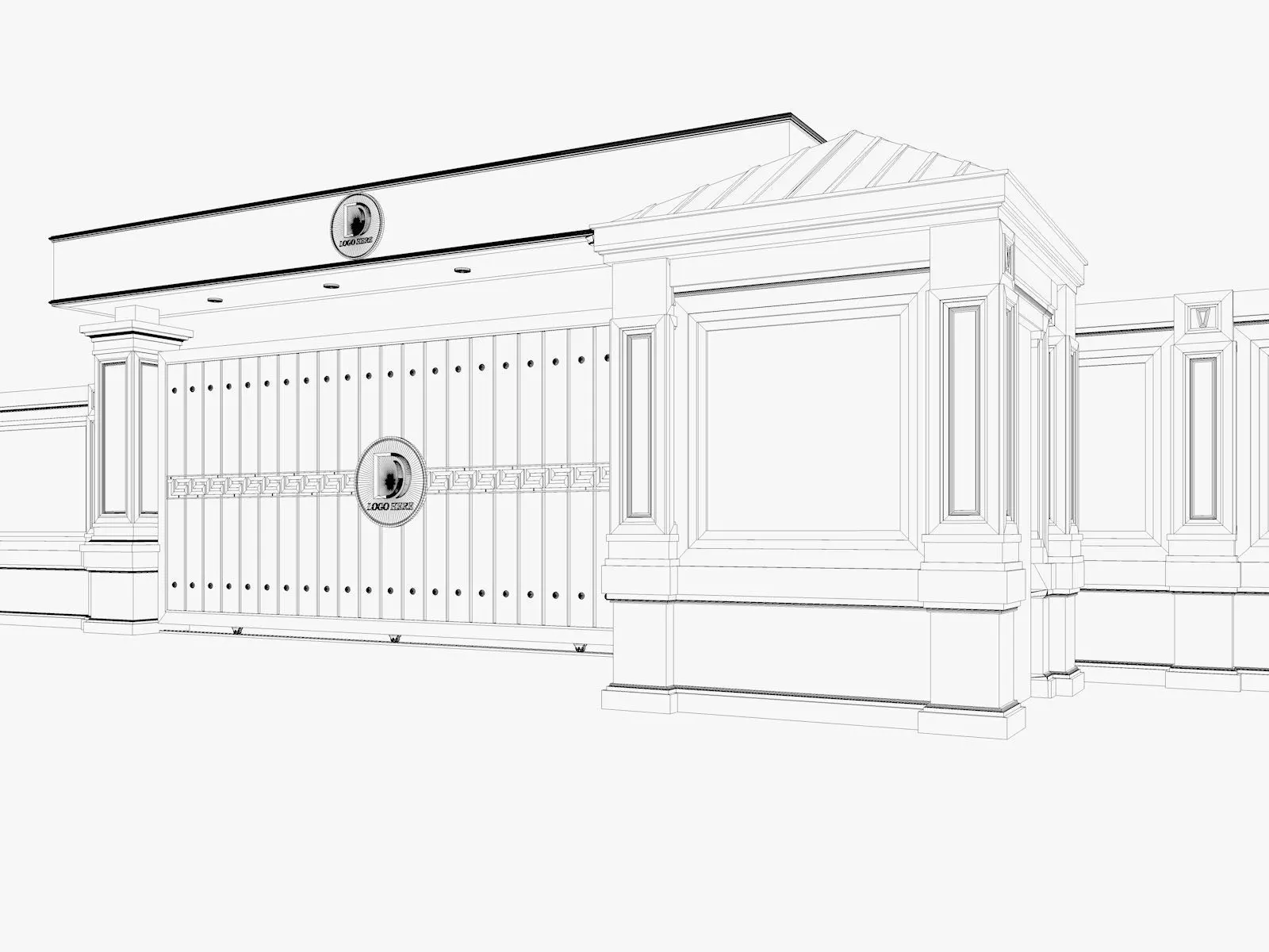 Main Site Entrance Gate Door 2 3D model_6