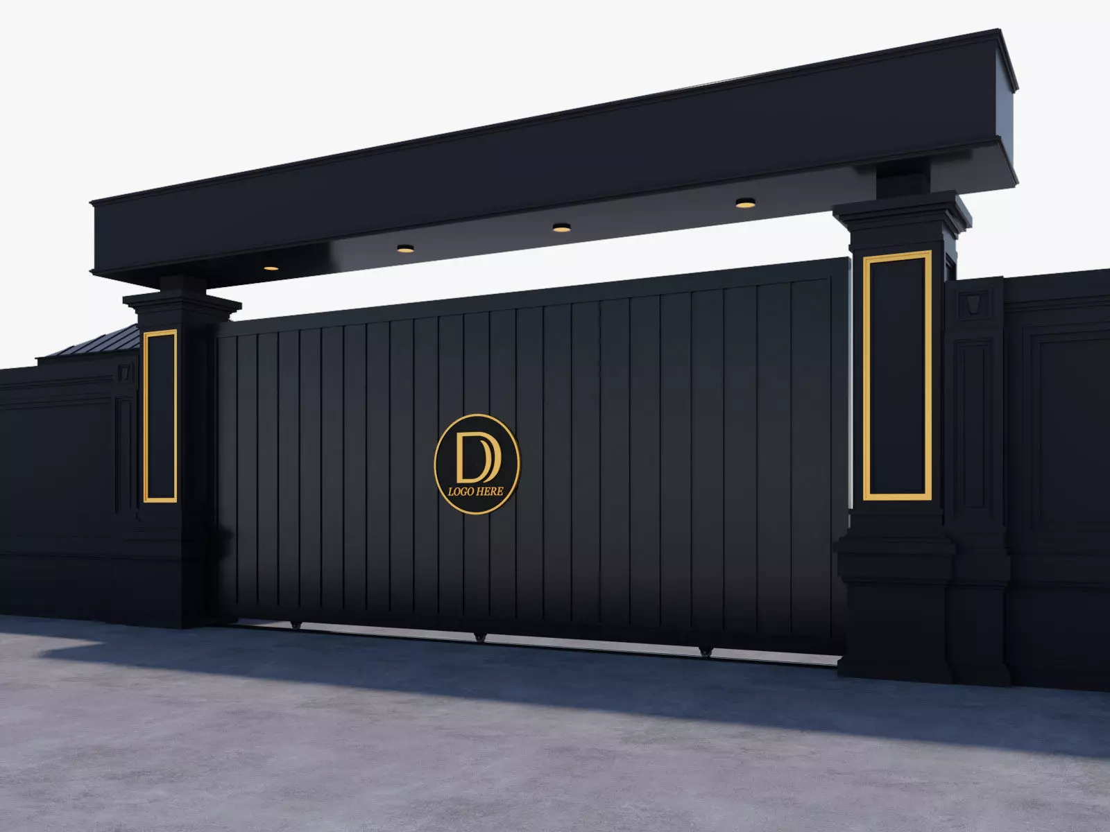 Main Site Entrance Gate Door 2 3D model_3