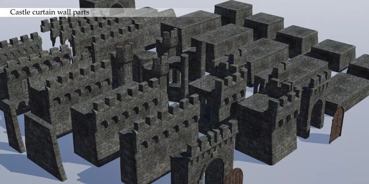 Modular Castle construction set V 2 0 Free 3D model_1