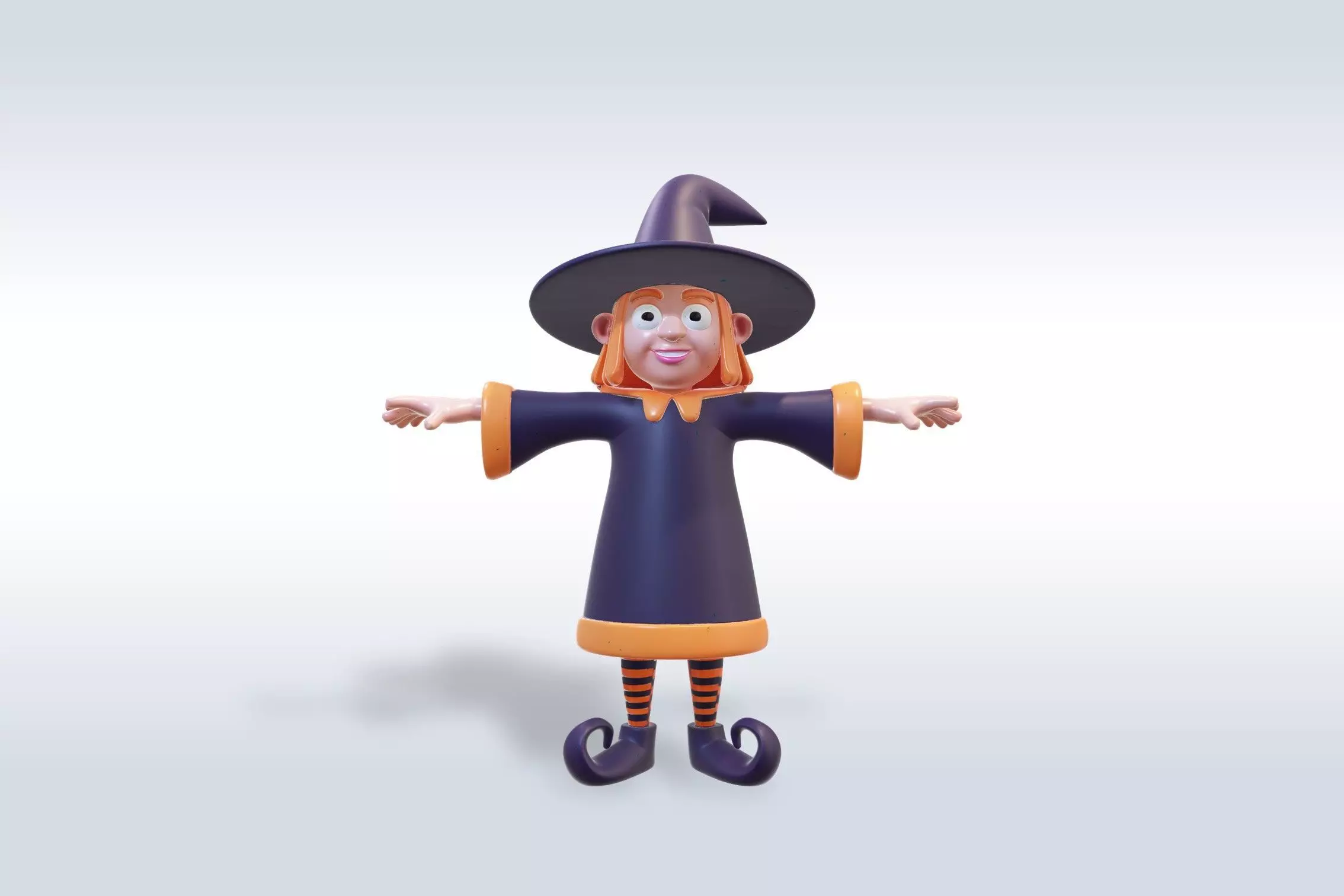 Adorable Witch Halloween Character 3D Model 3D model_0