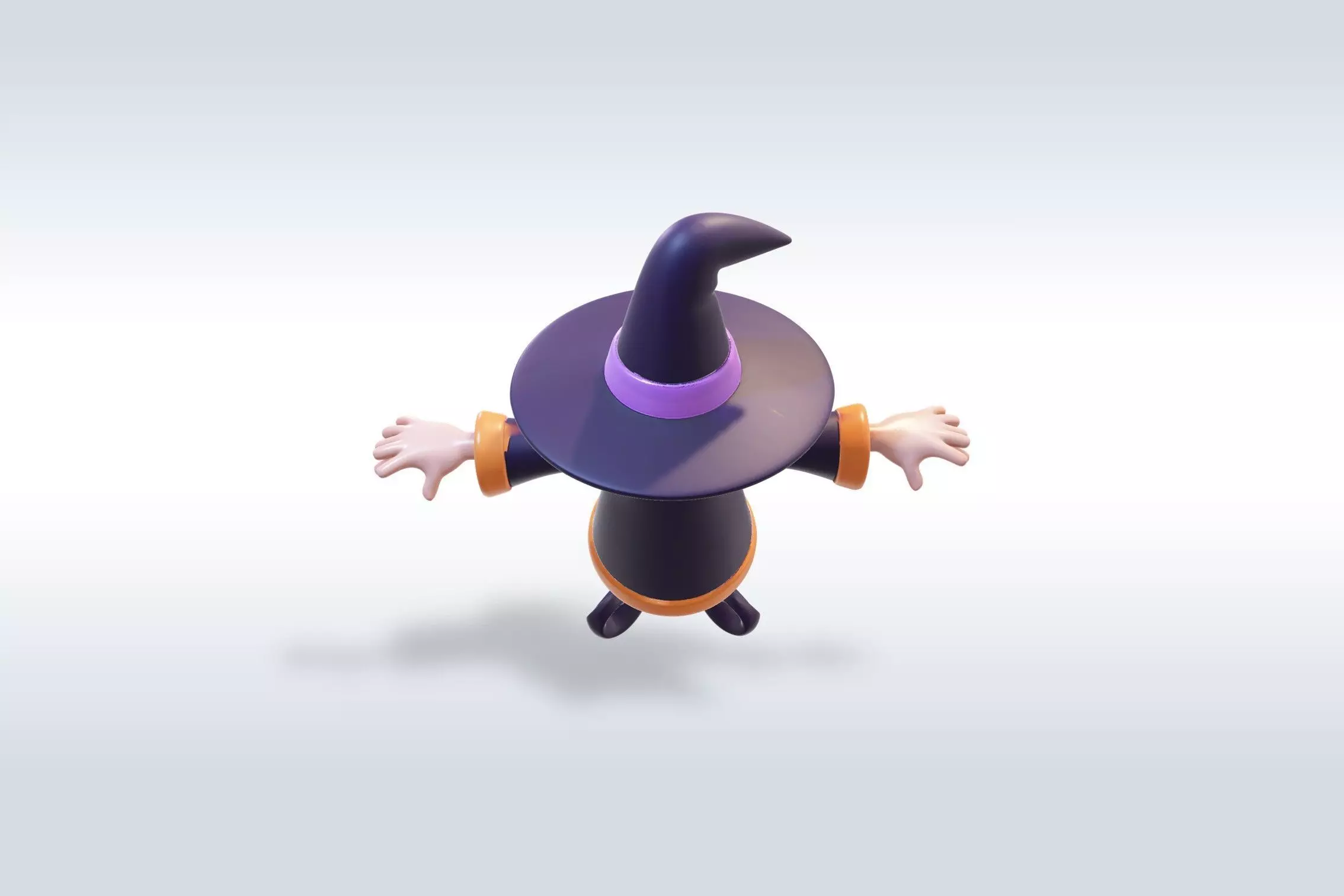 Adorable Witch Halloween Character 3D Model 3D model_3