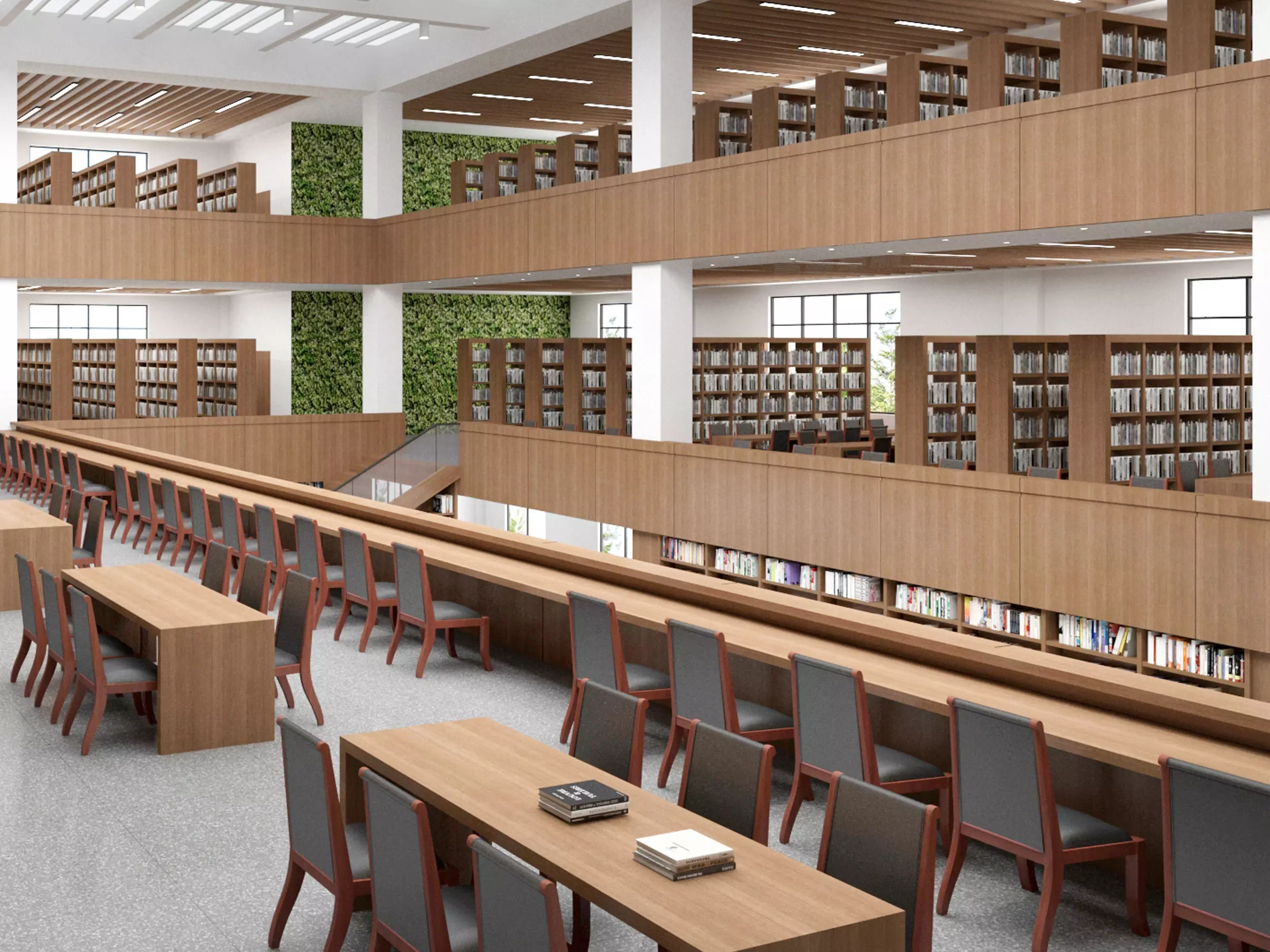 library Low-poly 3D model_10