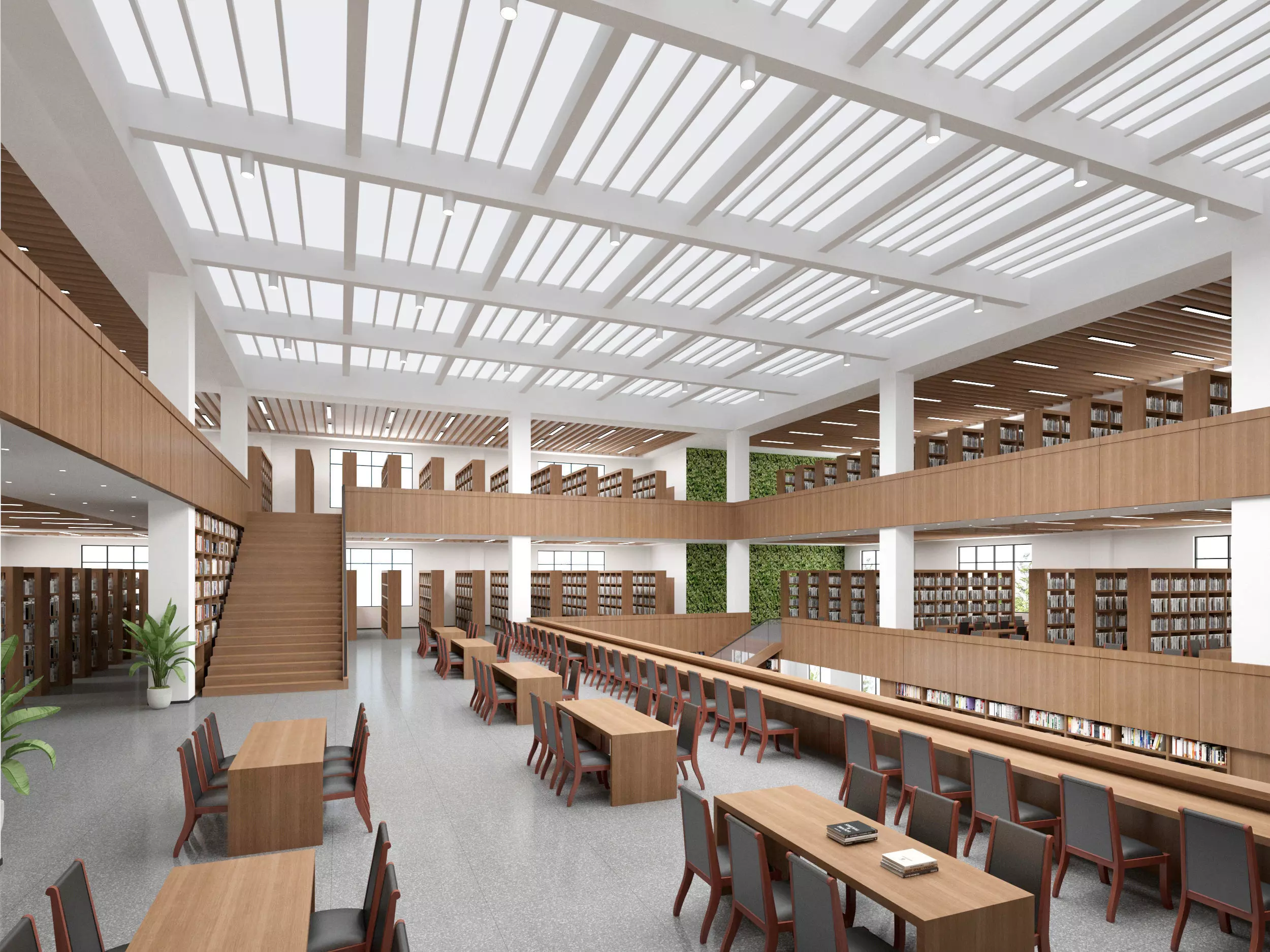 library Low-poly 3D model_7