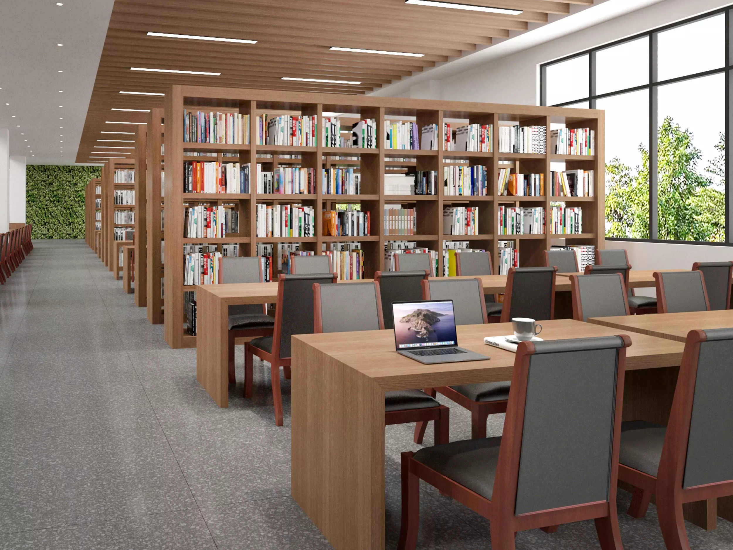 library Low-poly 3D model_5