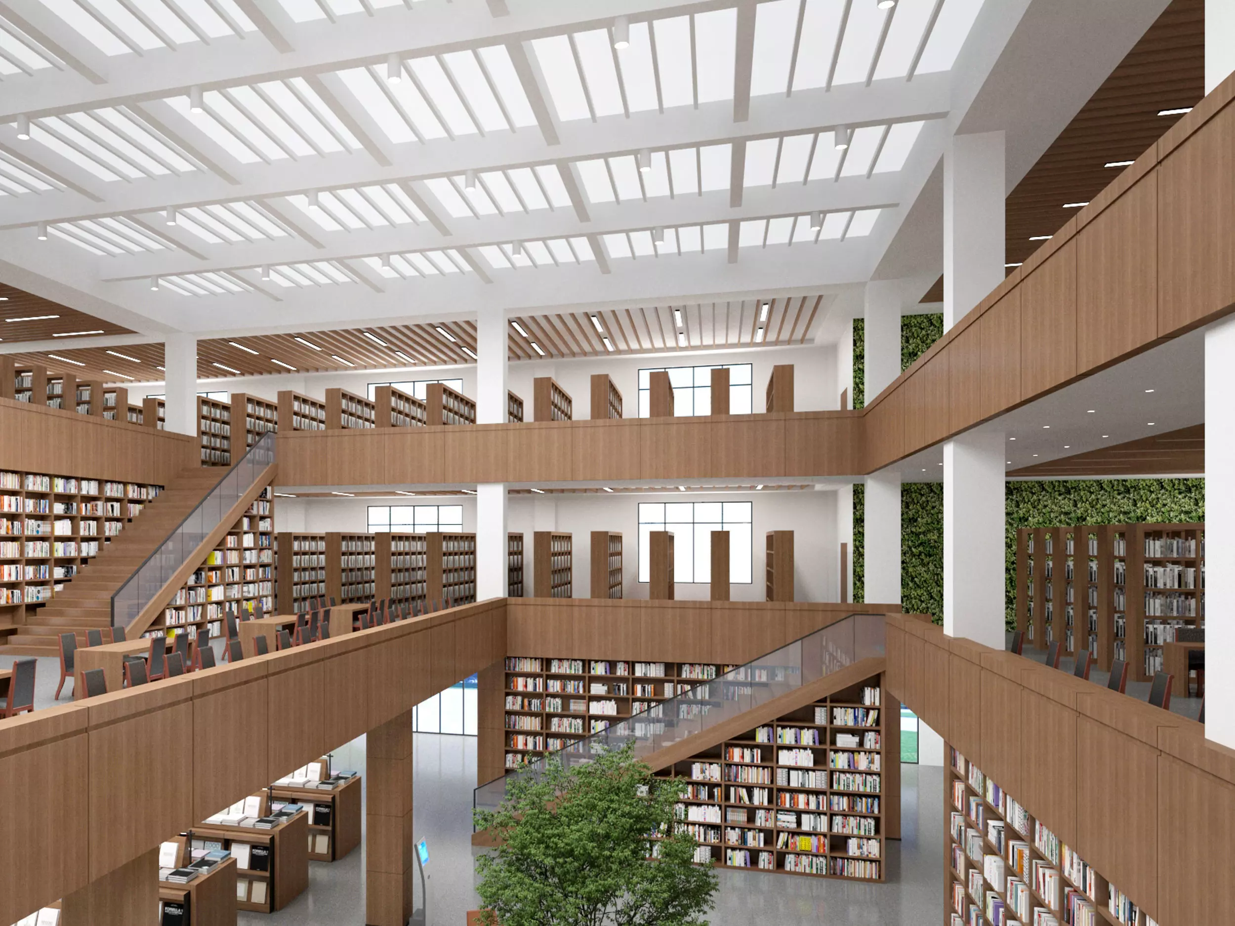 library Low-poly 3D model_2