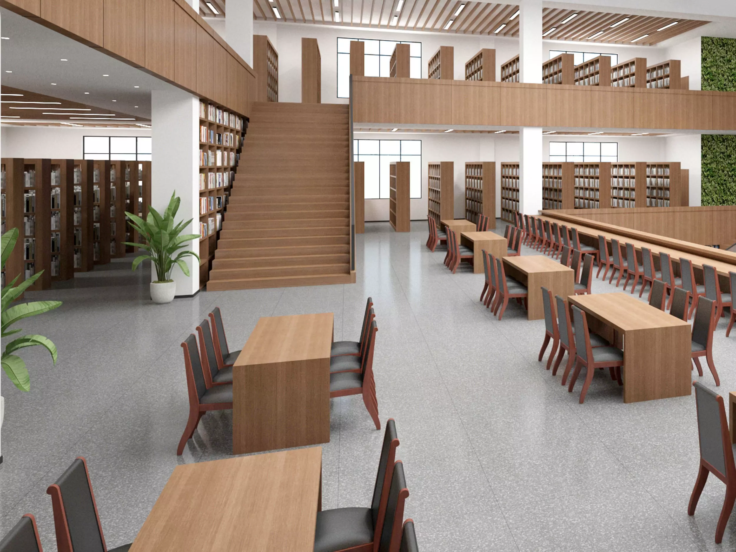 library Low-poly 3D model_6