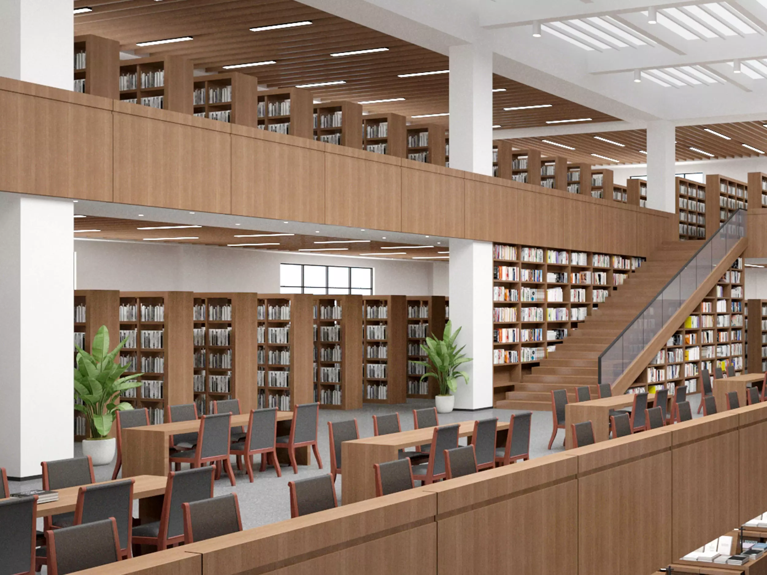 library Low-poly 3D model_4