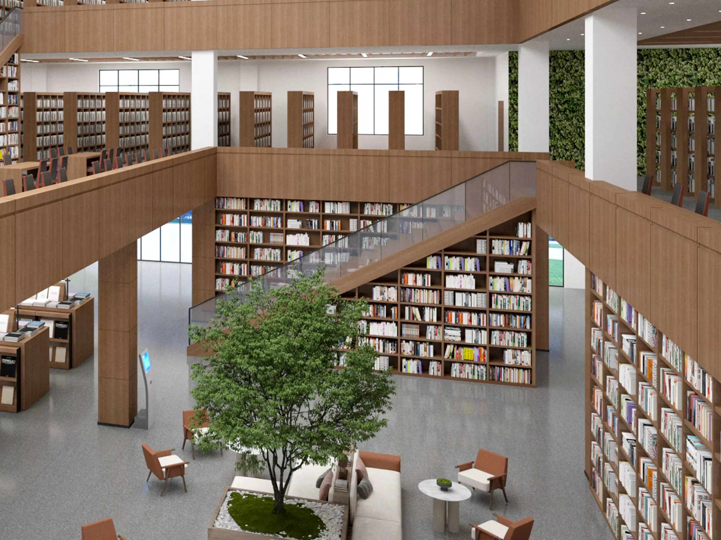 library Low-poly 3D model_3