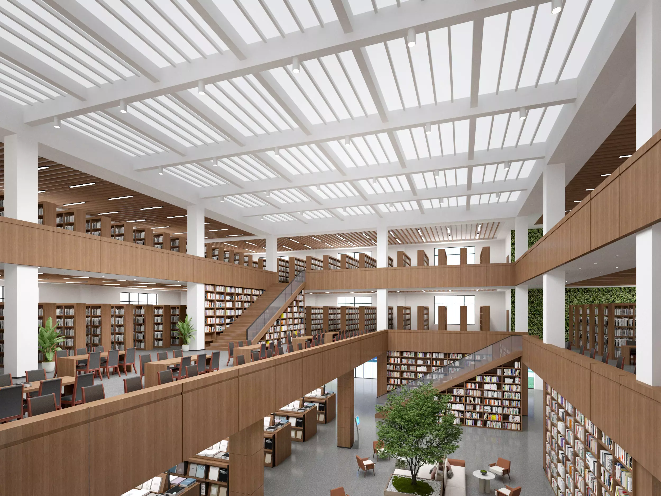 library Low-poly 3D model_0