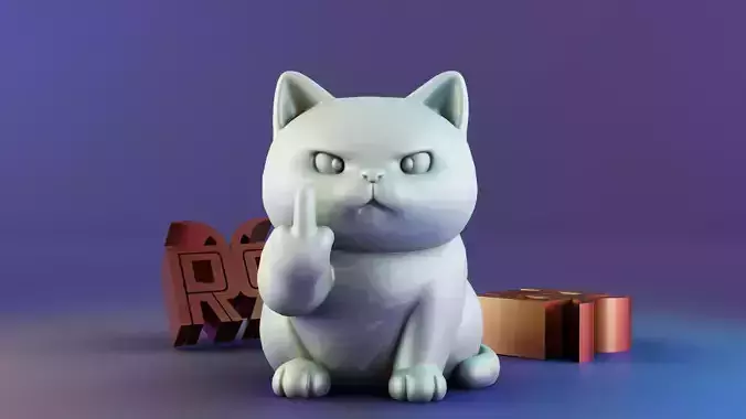Serious cat middle finger
