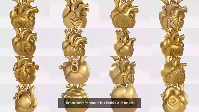 Human Heart Pendant 6 in 1 Bundle 2