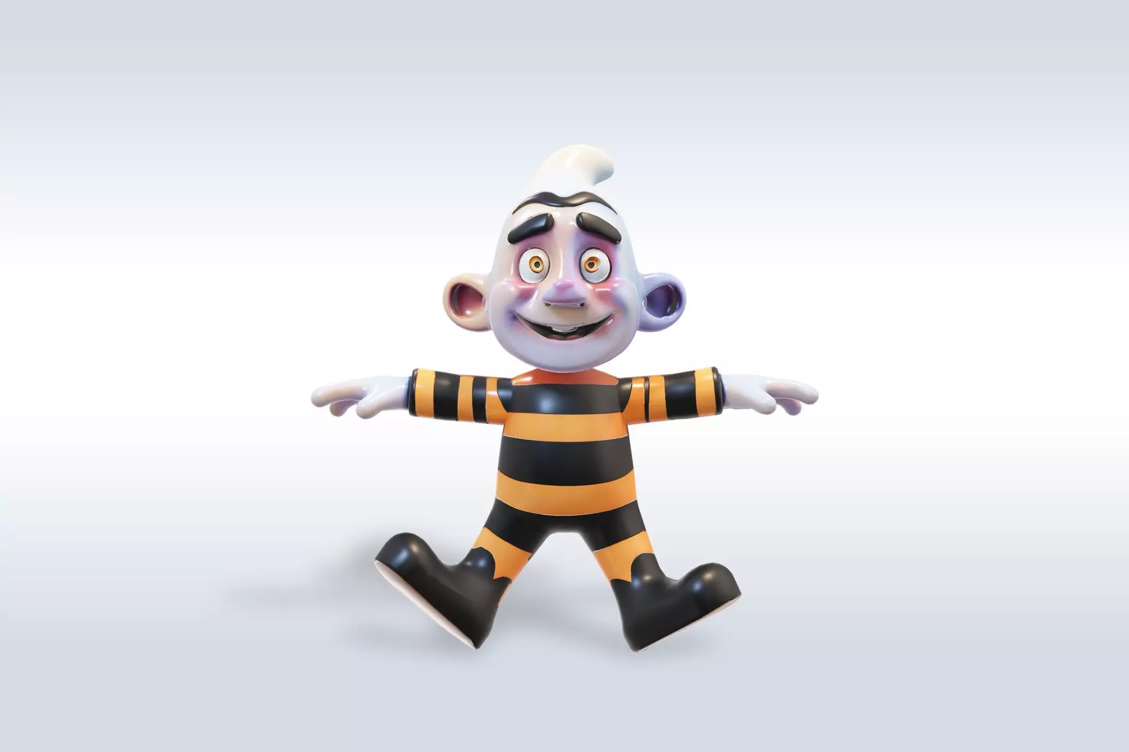 Cheerful Ghost Boy Character 3D model_0