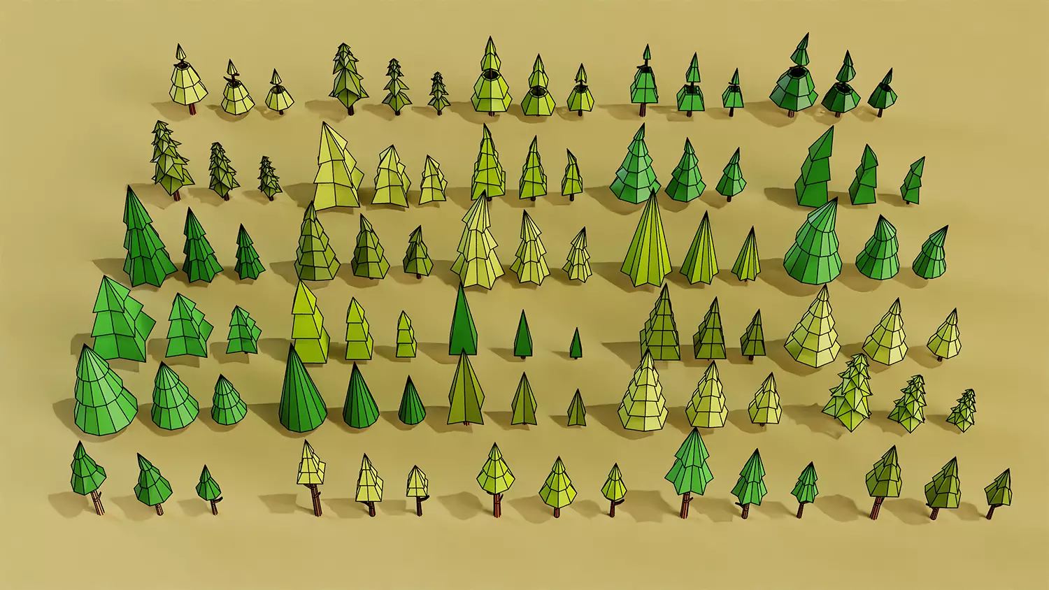 Tree Kitbash VOL02 Free 3D model_3