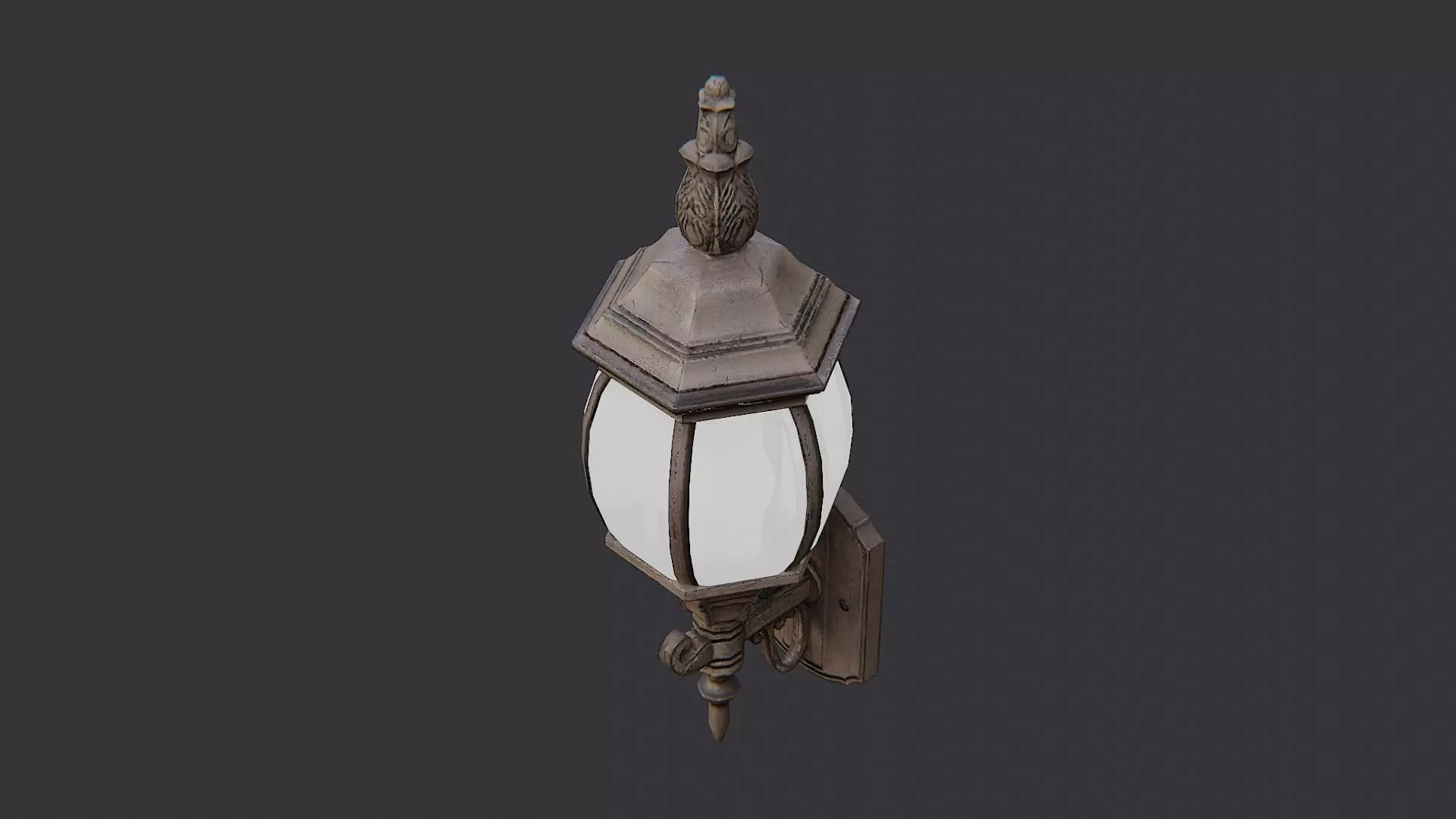 Victorian Outdoor Wall Lantern Low-poly 3D model_3