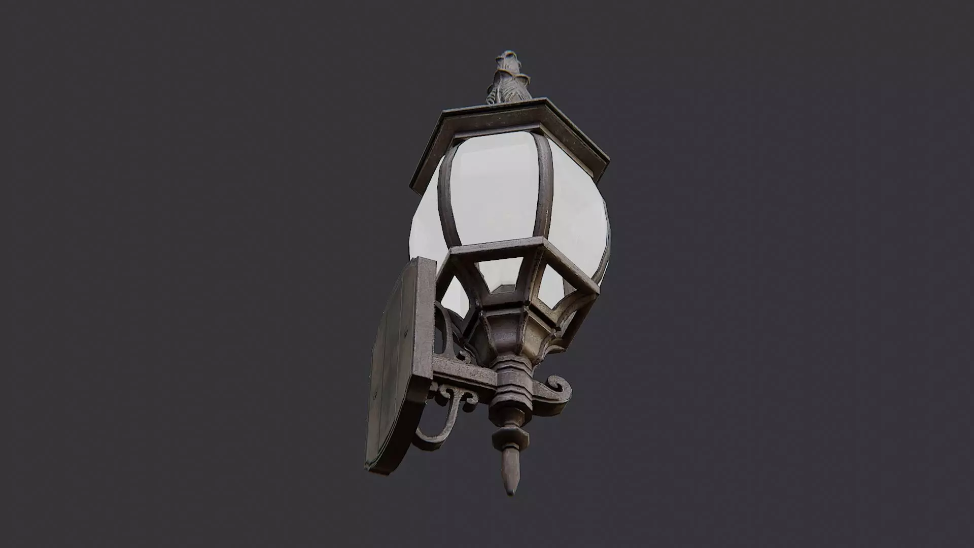 Victorian Outdoor Wall Lantern Low-poly 3D model_5