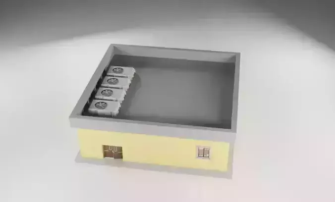 Modern Bank Interior Design Visualization Low-poly 3D model