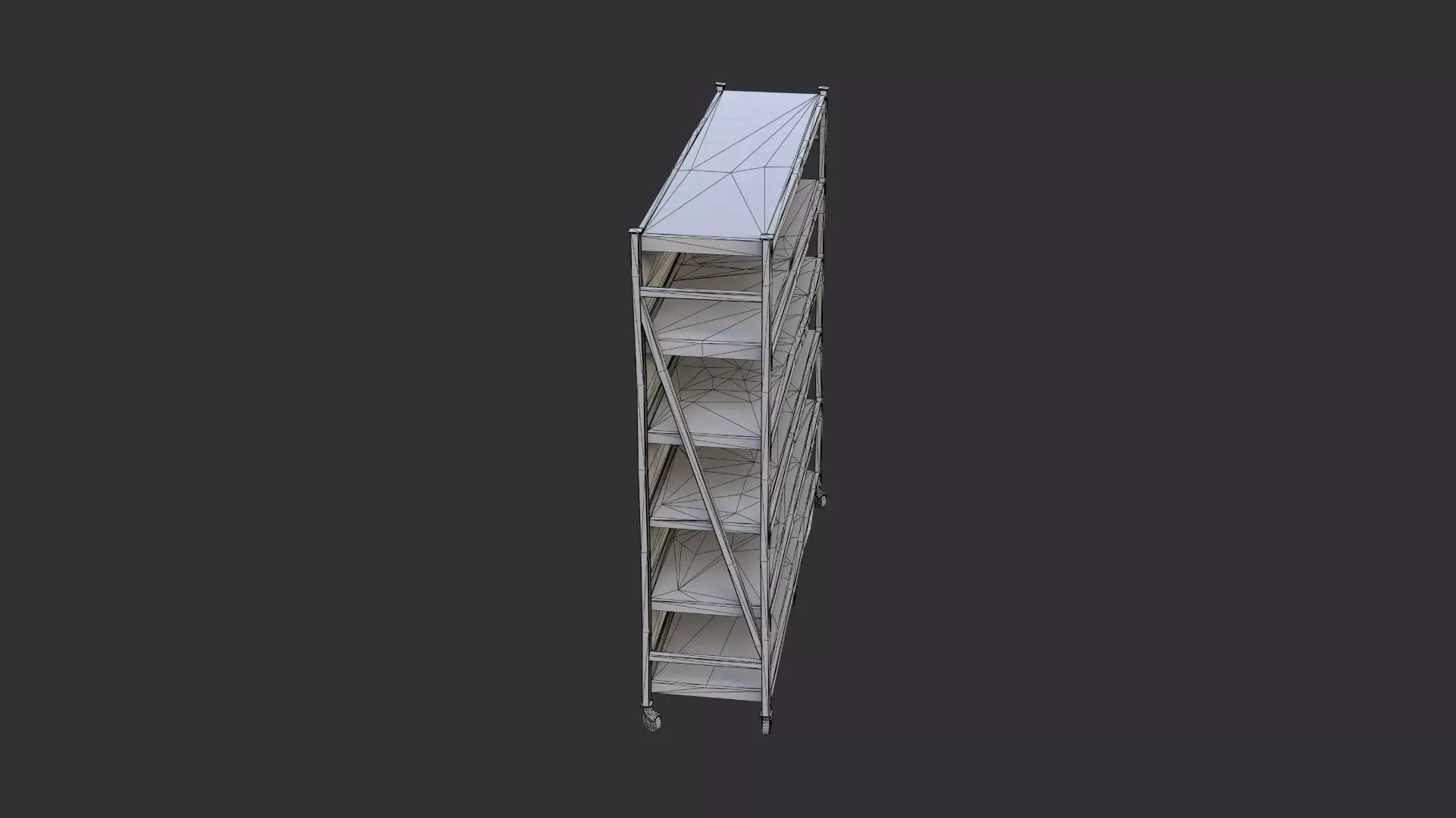 Garage Rolling Metal Shelving Unit With Wheels Low-poly 3D model_7