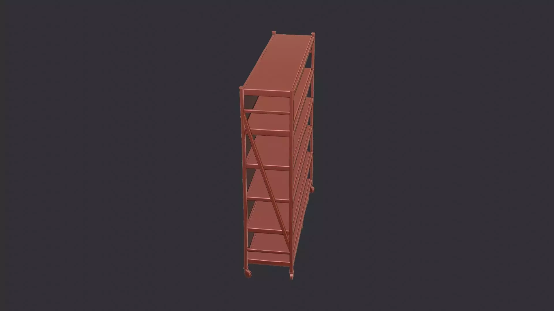Garage Rolling Metal Shelving Unit With Wheels Low-poly 3D model_6
