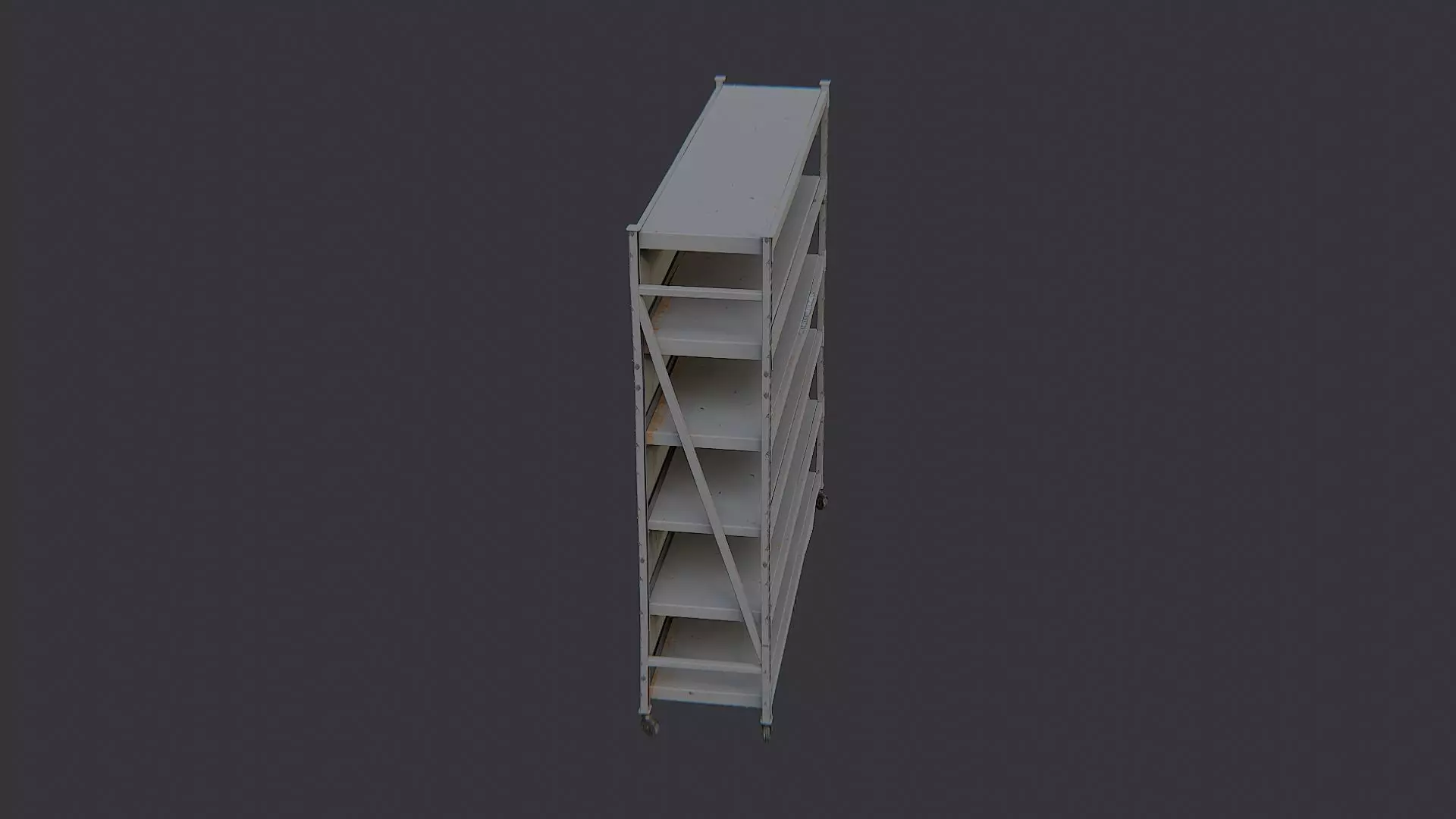 Garage Rolling Metal Shelving Unit With Wheels Low-poly 3D model_0
