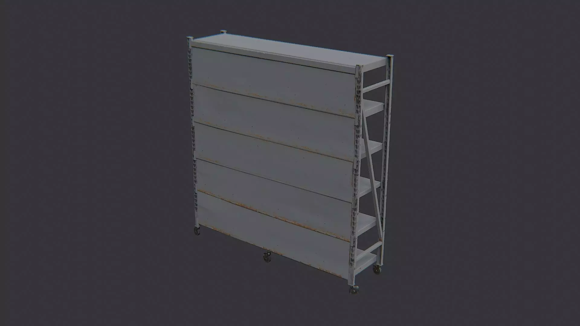 Garage Rolling Metal Shelving Unit With Wheels Low-poly 3D model_1