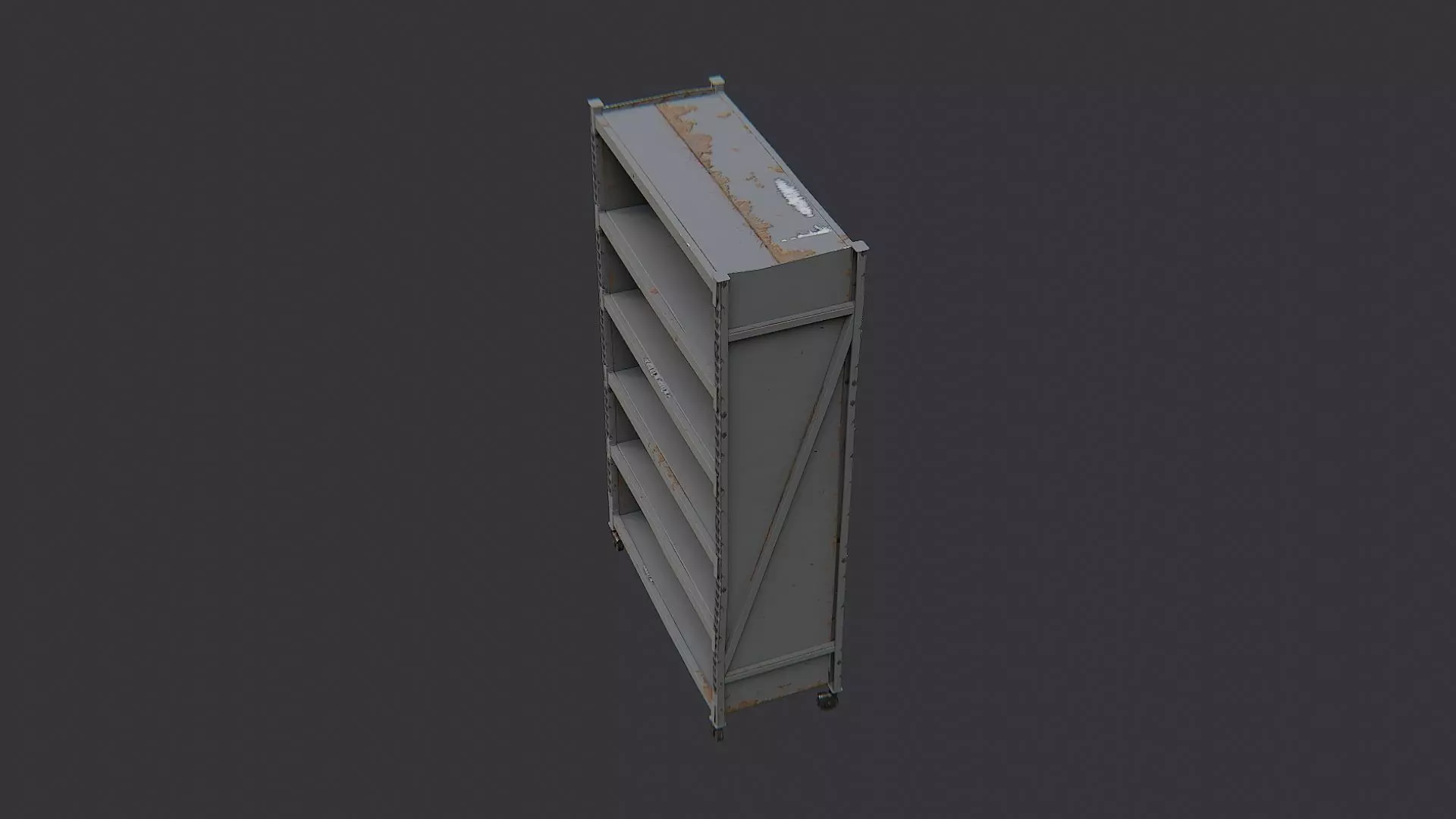 Garage rolling metal shelf cabinet Low-poly 3D model_3