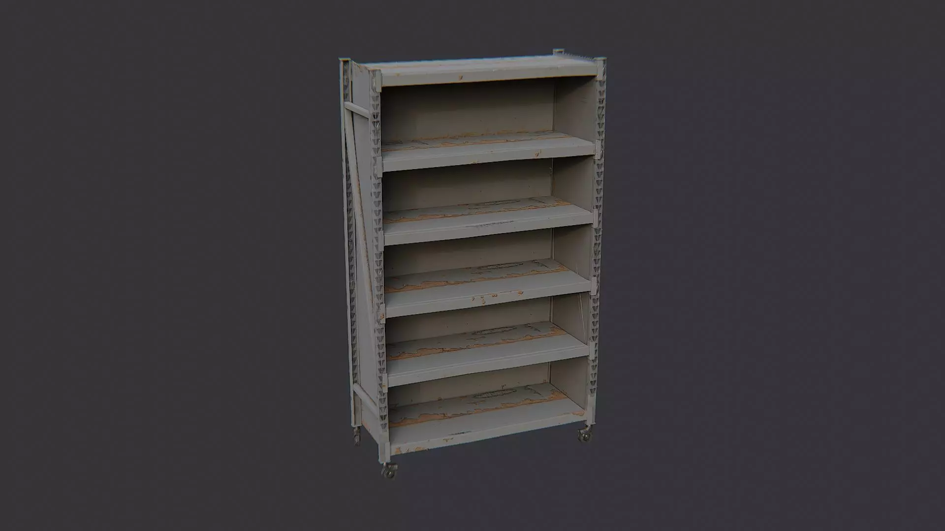 Garage rolling metal shelf cabinet Low-poly 3D model_2