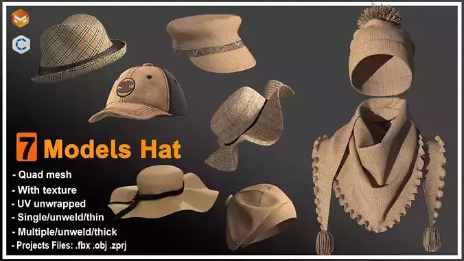  7 Models Hats