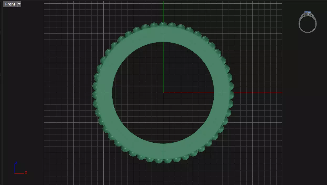 Channel Set Cushion Square eternity ring w bead N04 308CT EU54 3D print model_7